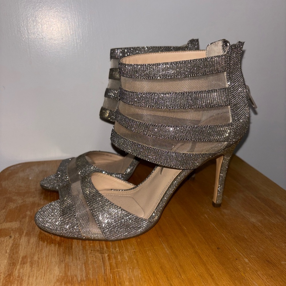 Silver Strappy High Heels